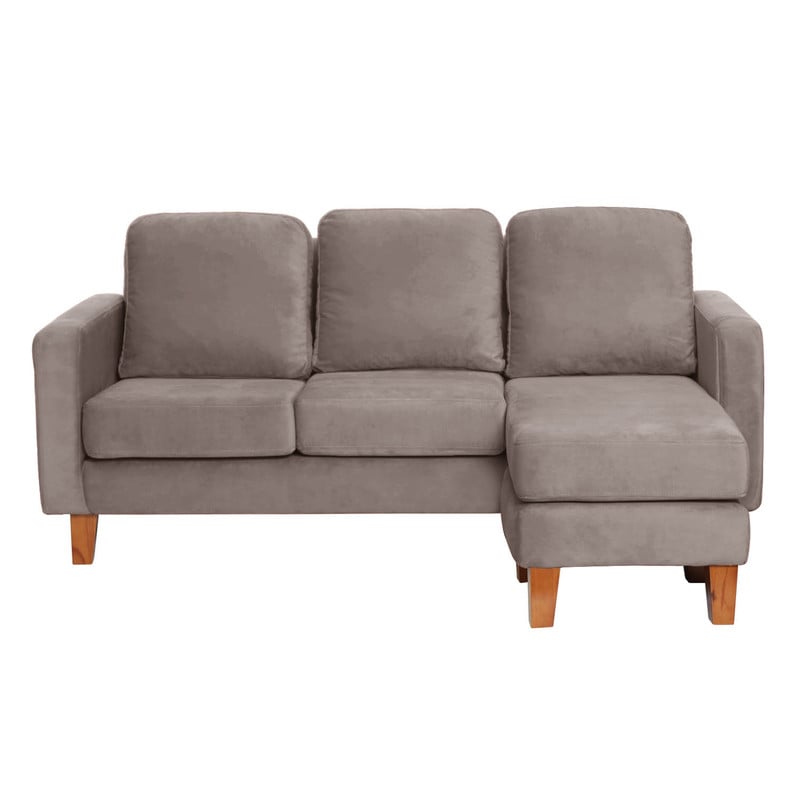 SECCIONAL LATAM HOME VENECIA LIBRE DISPOSICIÓN GRIS TELA VELVET INTERCAMBIABLE - 4