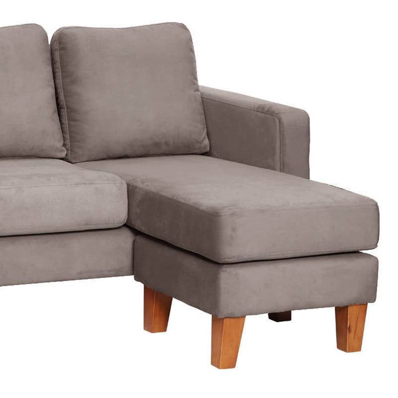 SECCIONAL LATAM HOME VENECIA LIBRE DISPOSICIÓN GRIS TELA VELVET INTERCAMBIABLE - 6