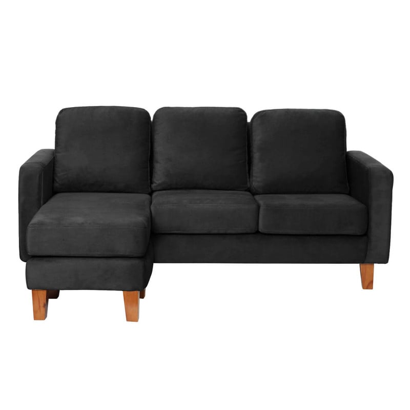 SECCIONAL LATAM HOME VENECIA LIBRE DISPOSICIÓN NEGRO TELA VELVET INTERCAMBIABLE - 3