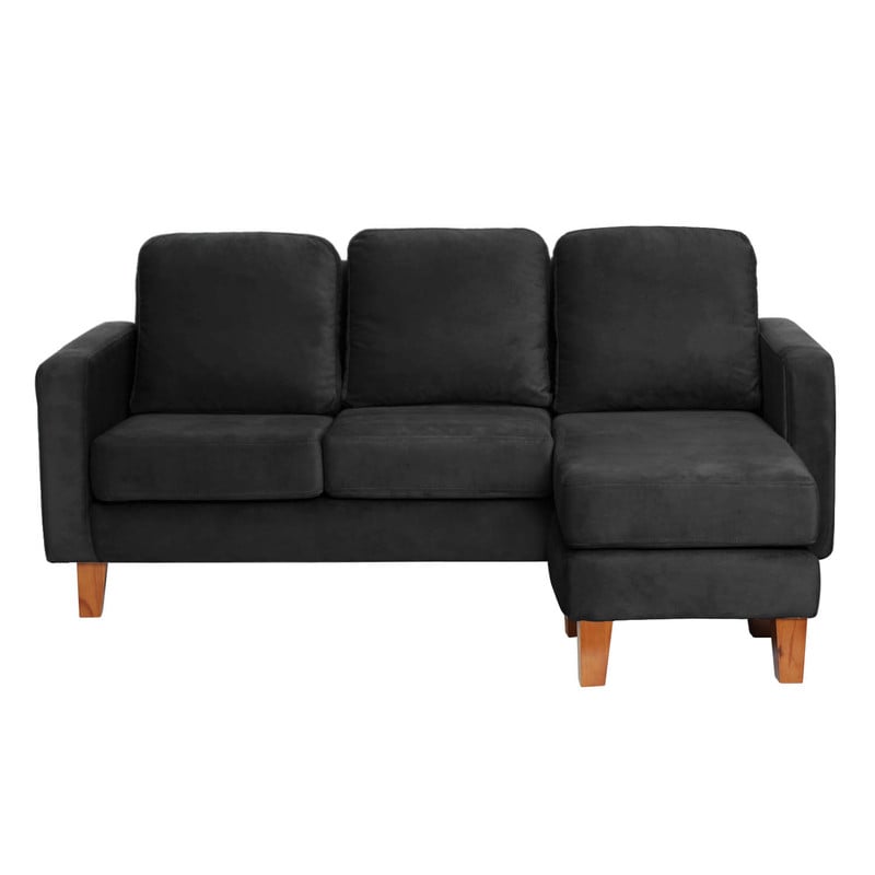 SECCIONAL LATAM HOME VENECIA LIBRE DISPOSICIÓN NEGRO TELA VELVET INTERCAMBIABLE - 4