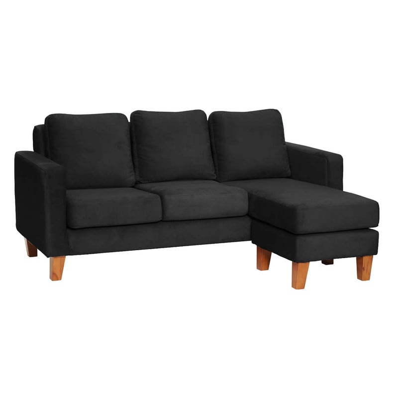 SECCIONAL LATAM HOME VENECIA LIBRE DISPOSICIÓN NEGRO TELA VELVET INTERCAMBIABLE - 5