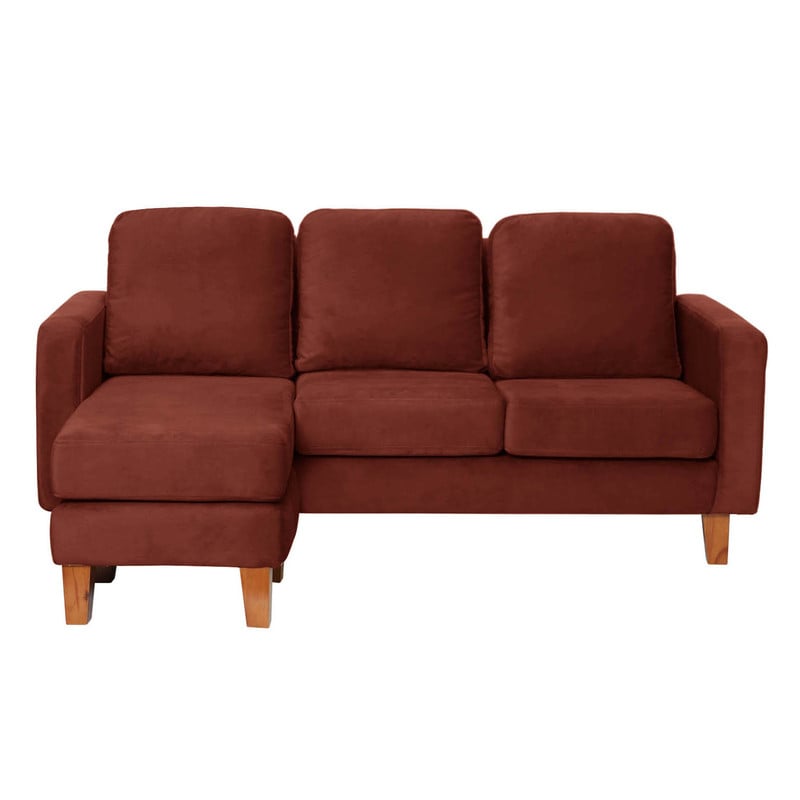 SECCIONAL LATAM HOME VENECIA LIBRE DISPOSICIÓN CHOCOLATE TELA VELVET INTERCAMBIABLE - 3