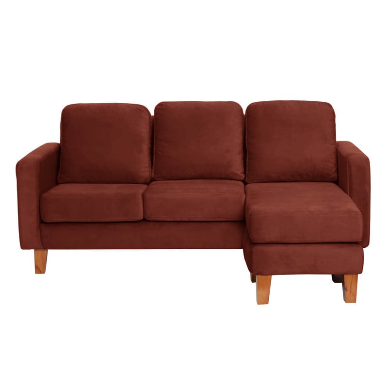 SECCIONAL LATAM HOME VENECIA LIBRE DISPOSICIÓN CHOCOLATE TELA VELVET INTERCAMBIABLE - 4
