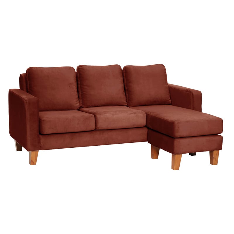 SECCIONAL LATAM HOME VENECIA LIBRE DISPOSICIÓN CHOCOLATE TELA VELVET INTERCAMBIABLE - 5