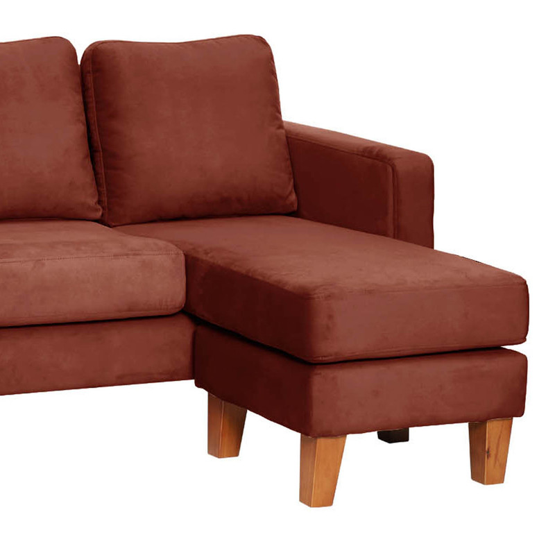 SECCIONAL LATAM HOME VENECIA LIBRE DISPOSICIÓN CHOCOLATE TELA VELVET INTERCAMBIABLE - 6