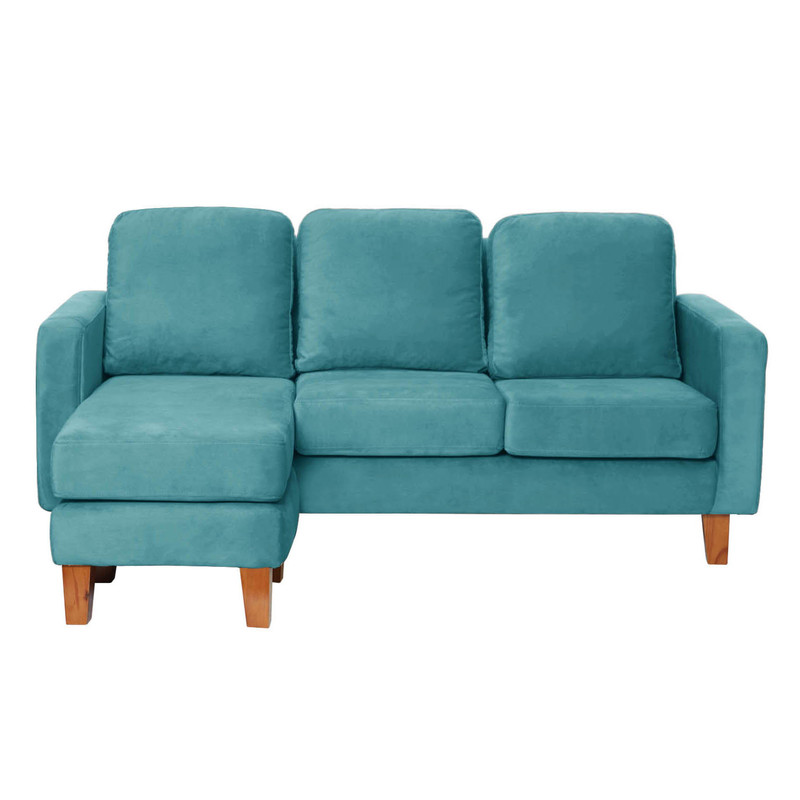 SECCIONAL LATAM HOME VENECIA LIBRE DISPOSICIÓN TURQUESA TELA VELVET INTERCAMBIABLE - 3