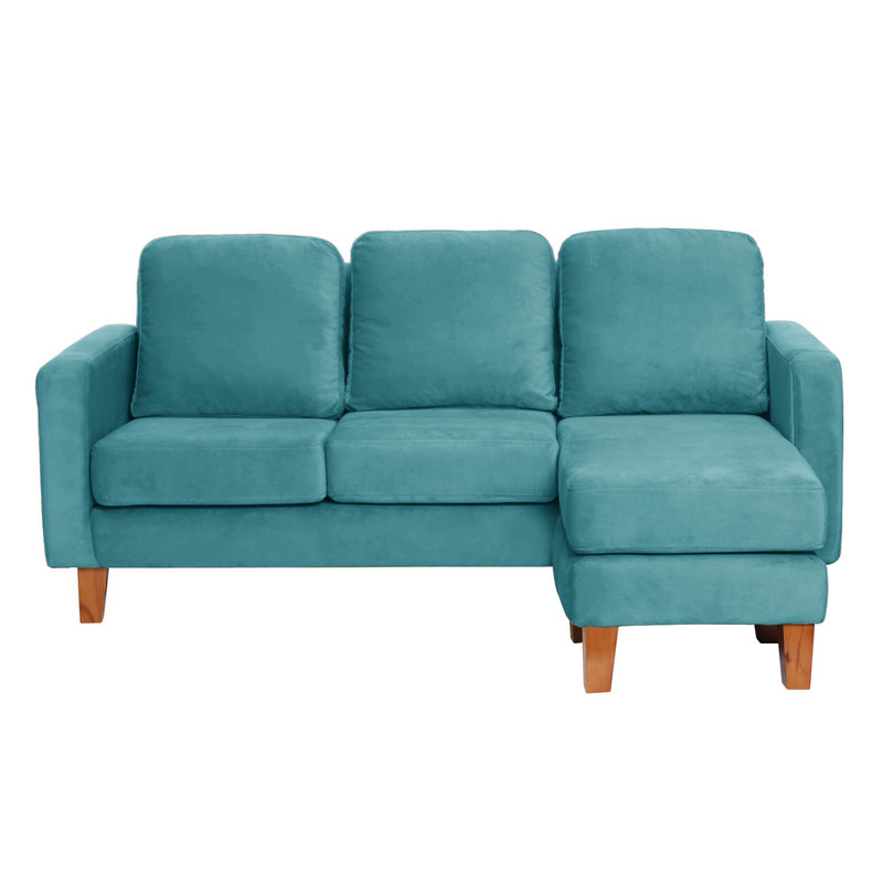 SECCIONAL LATAM HOME VENECIA LIBRE DISPOSICIÓN TURQUESA TELA VELVET INTERCAMBIABLE - 4