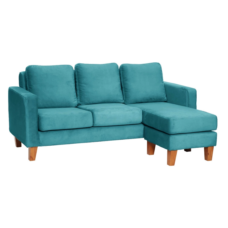 SECCIONAL LATAM HOME VENECIA LIBRE DISPOSICIÓN TURQUESA TELA VELVET INTERCAMBIABLE - 5