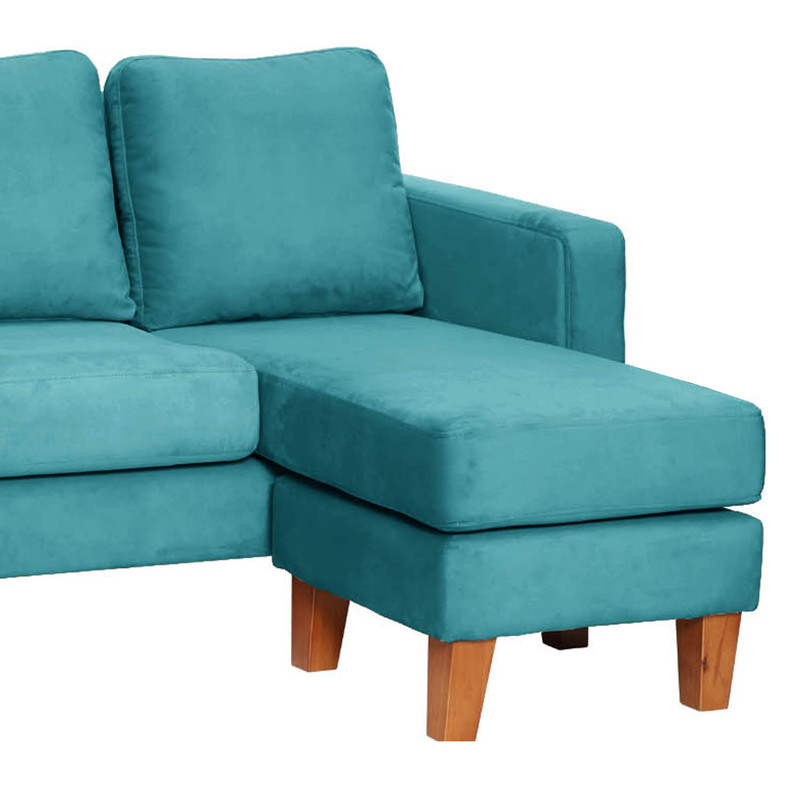 SECCIONAL LATAM HOME VENECIA LIBRE DISPOSICIÓN TURQUESA TELA VELVET INTERCAMBIABLE - 6