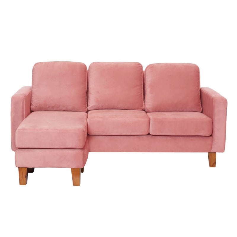 SECCIONAL LATAM HOME VENECIA LIBRE DISPOSICIÓN PALO ROSA TELA VELVET INTERCAMBIABLE - 3