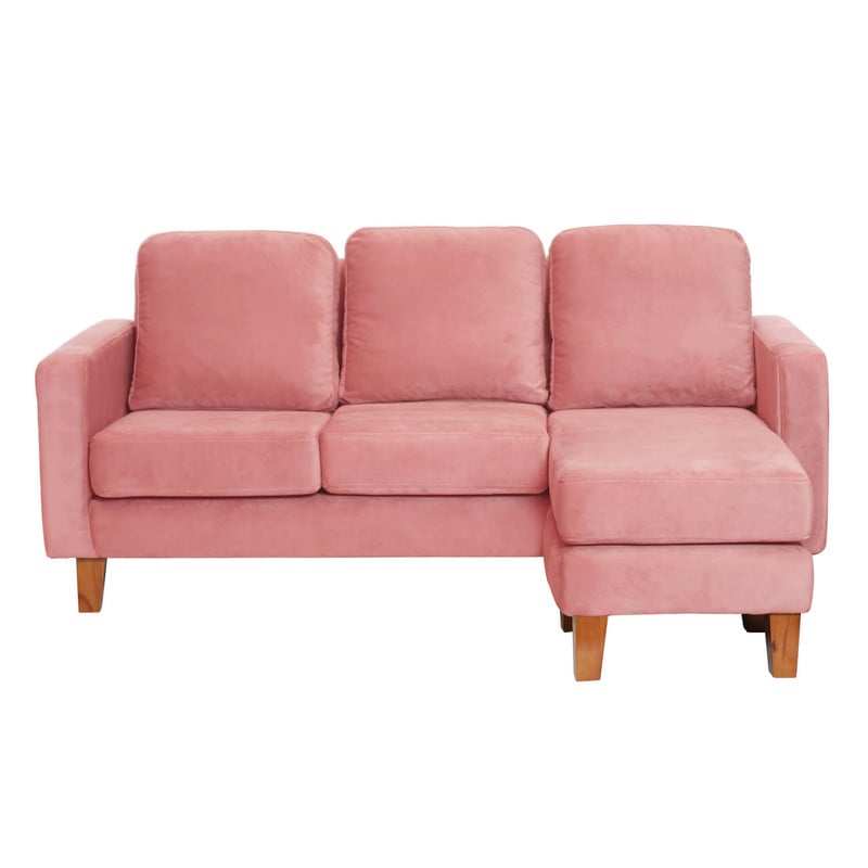 SECCIONAL LATAM HOME VENECIA LIBRE DISPOSICIÓN PALO ROSA TELA VELVET INTERCAMBIABLE - 4