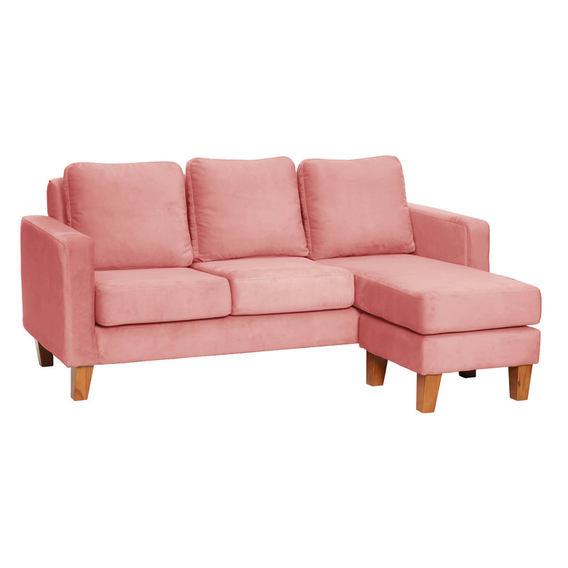 SECCIONAL LATAM HOME VENECIA LIBRE DISPOSICIÓN PALO ROSA TELA VELVET INTERCAMBIABLE - 5