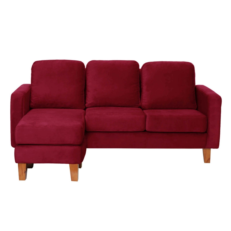 SECCIONAL LATAM HOME VENECIA LIBRE DISPOSICIÓN BURDEO TELA VELVET INTERCAMBIABLE - 3