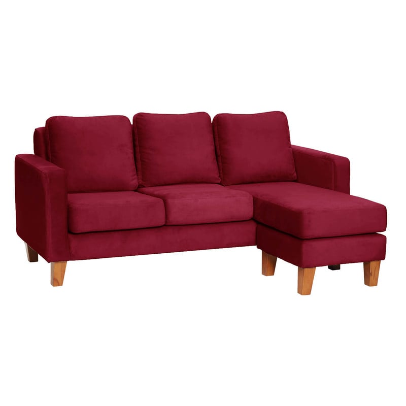 SECCIONAL LATAM HOME VENECIA LIBRE DISPOSICIÓN BURDEO TELA VELVET INTERCAMBIABLE - 5