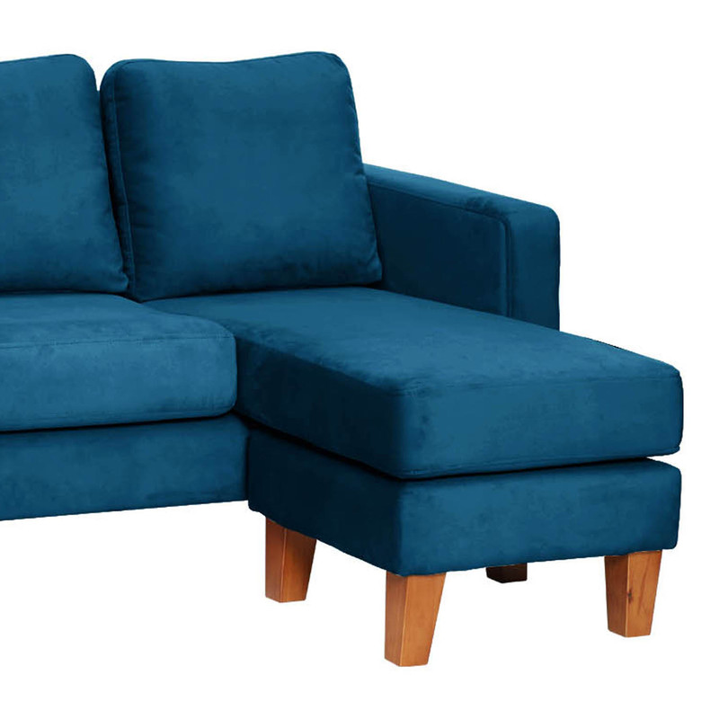 SECCIONAL LATAM HOME VENECIA LIBRE DISPOSICIÓN AZUL PETROLEO TELA VELVET INTERCAMBIABLE - 6