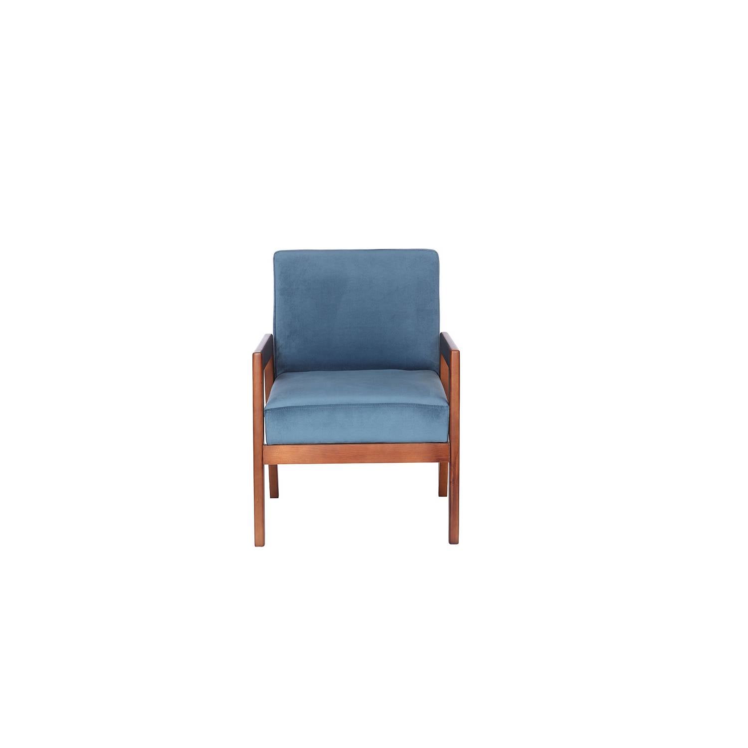 SITIAL LATAM HOME FRANKFURT 1 CUERPO AZUL PETROLEO TELA VELVET - 1