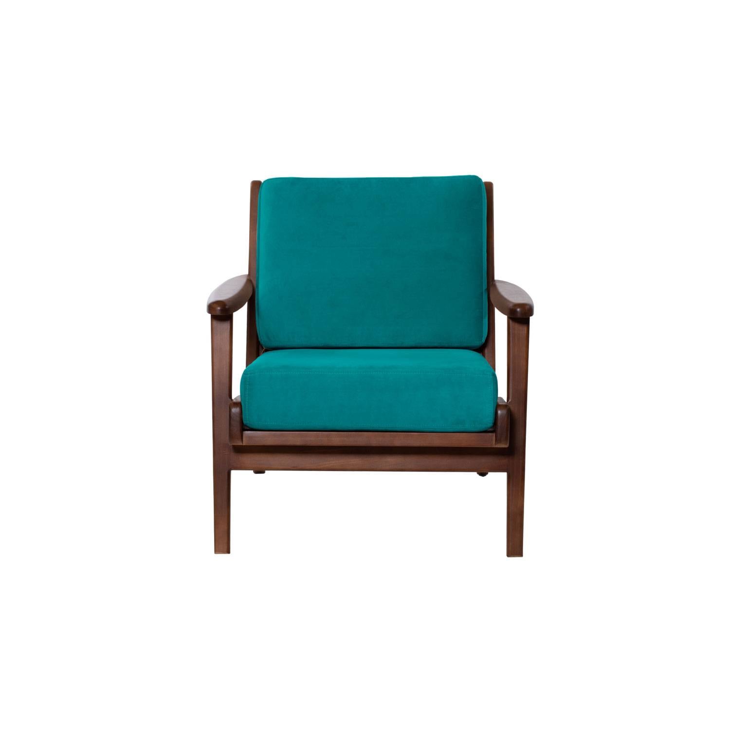 SITIAL LATAM HOME NEUSS 1 CUERPO TURQUESA TELA VELVET - 1