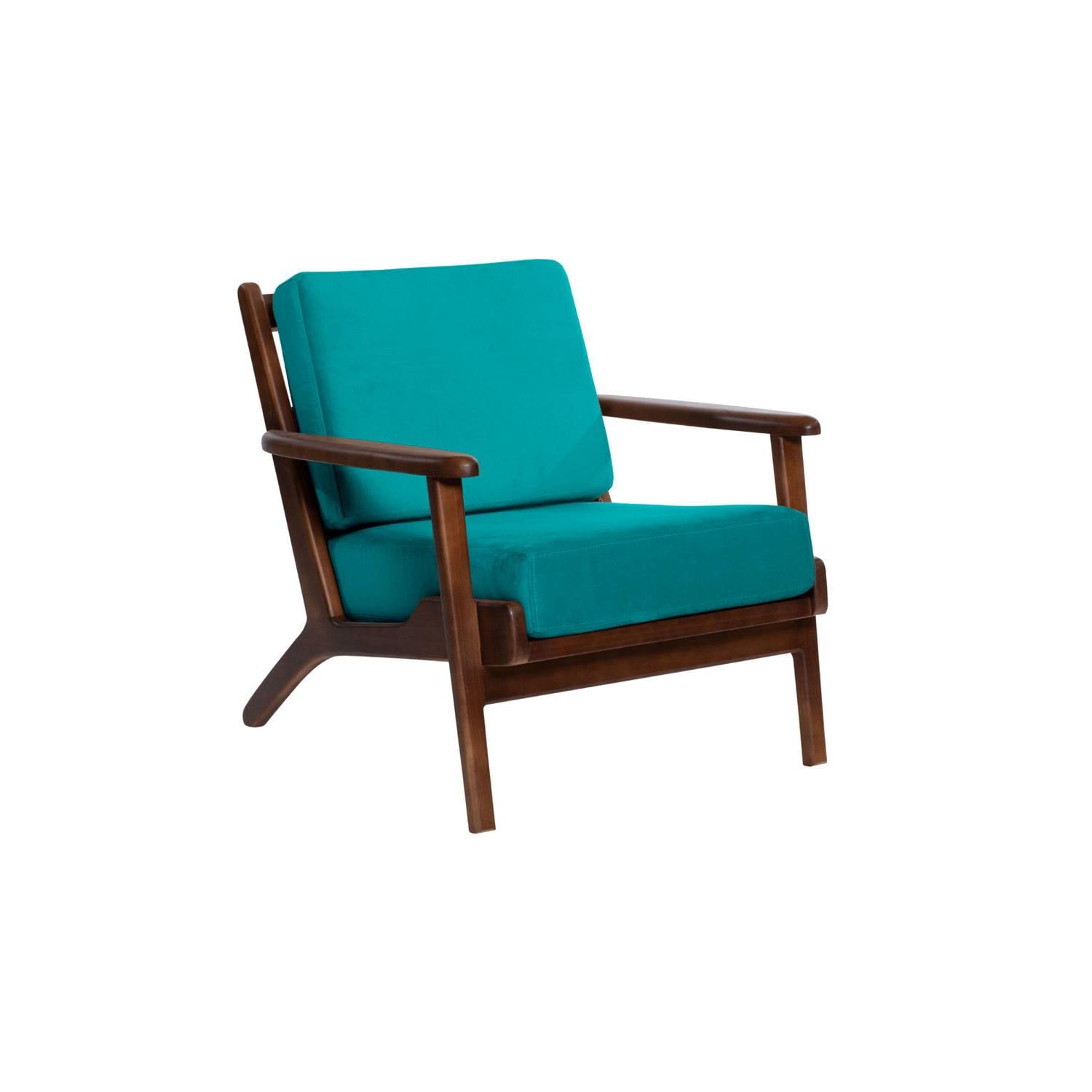 SITIAL LATAM HOME NEUSS 1 CUERPO TURQUESA TELA VELVET - 2