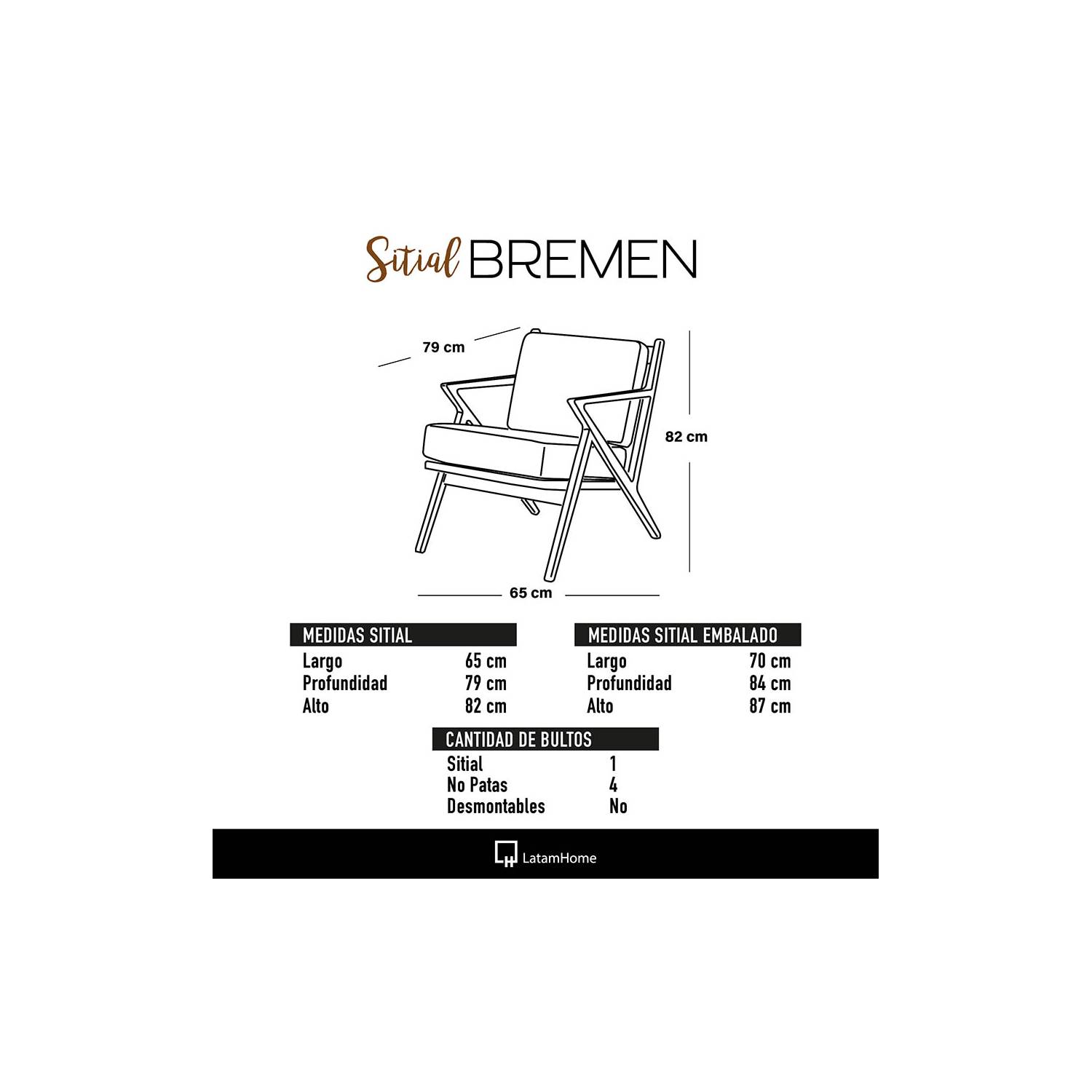 SITIAL LATAM HOME BREMEN 1 CUERPO CUERO KENTUCKY CAFE MORO - 4