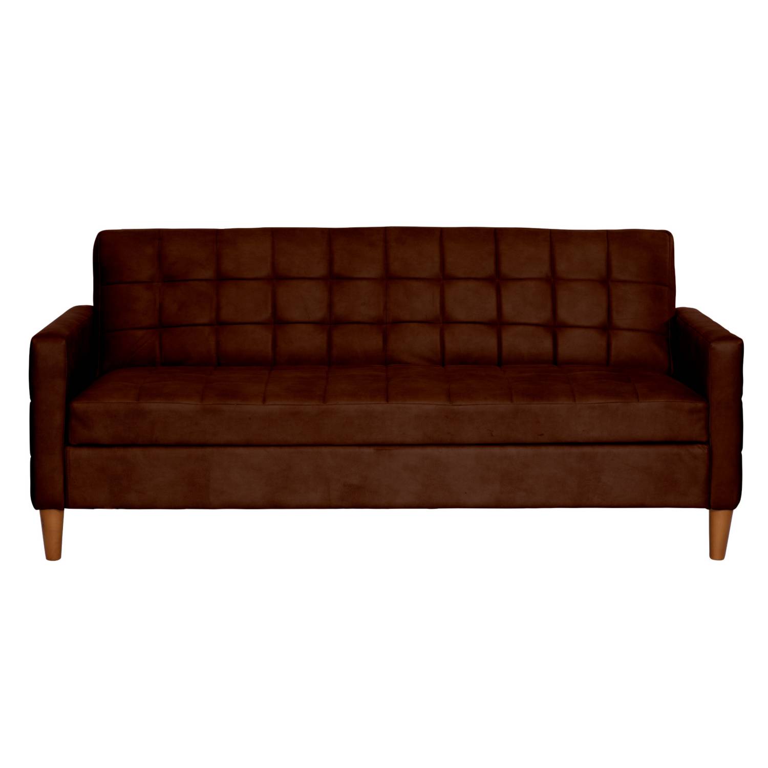 FUTON LATAM HOME GENOVA 3 CUERPOS CUERO KENTUCKY CAFE MORO - 1