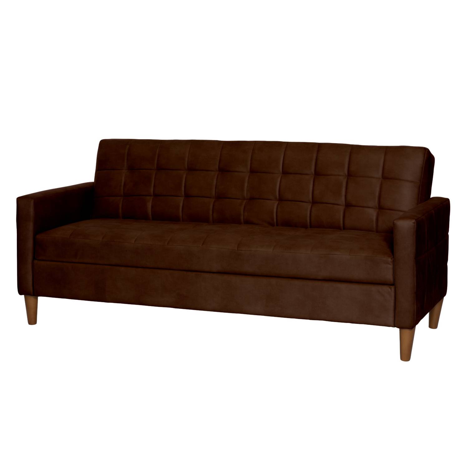 FUTON LATAM HOME GENOVA 3 CUERPOS CUERO KENTUCKY CAFE MORO - 2