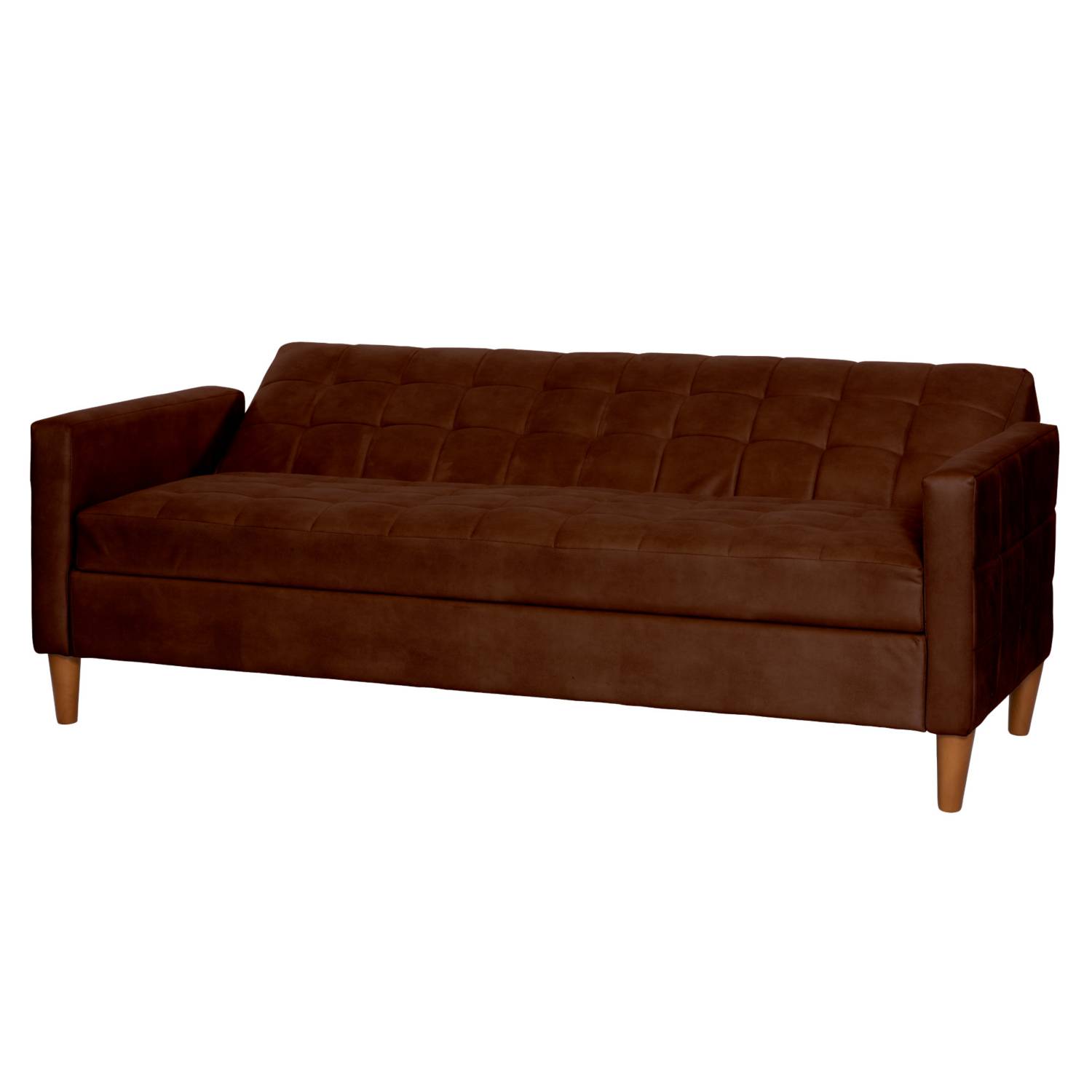 FUTON LATAM HOME GENOVA 3 CUERPOS CUERO KENTUCKY CAFE MORO - 3