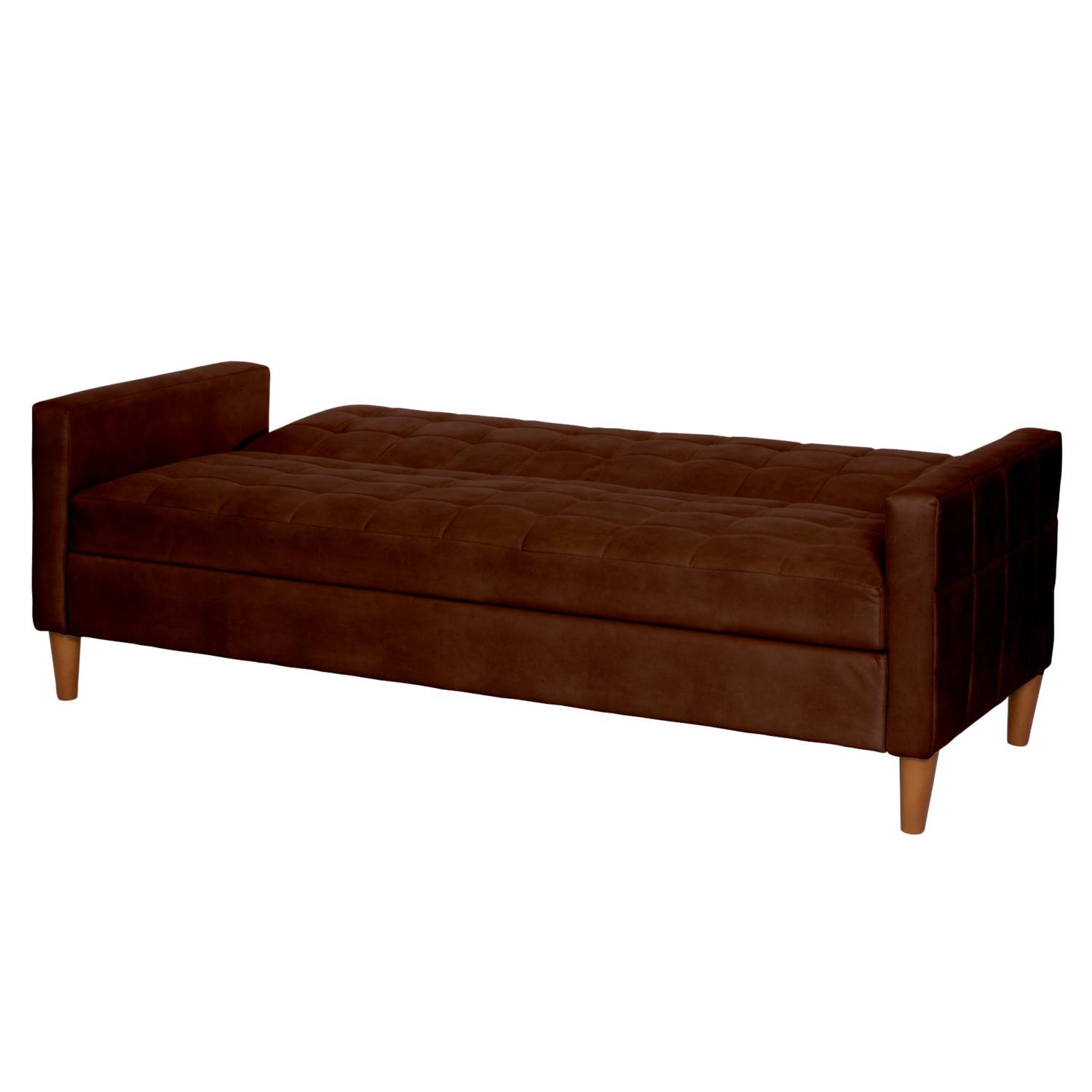FUTON LATAM HOME GENOVA 3 CUERPOS CUERO KENTUCKY CAFE MORO - 4