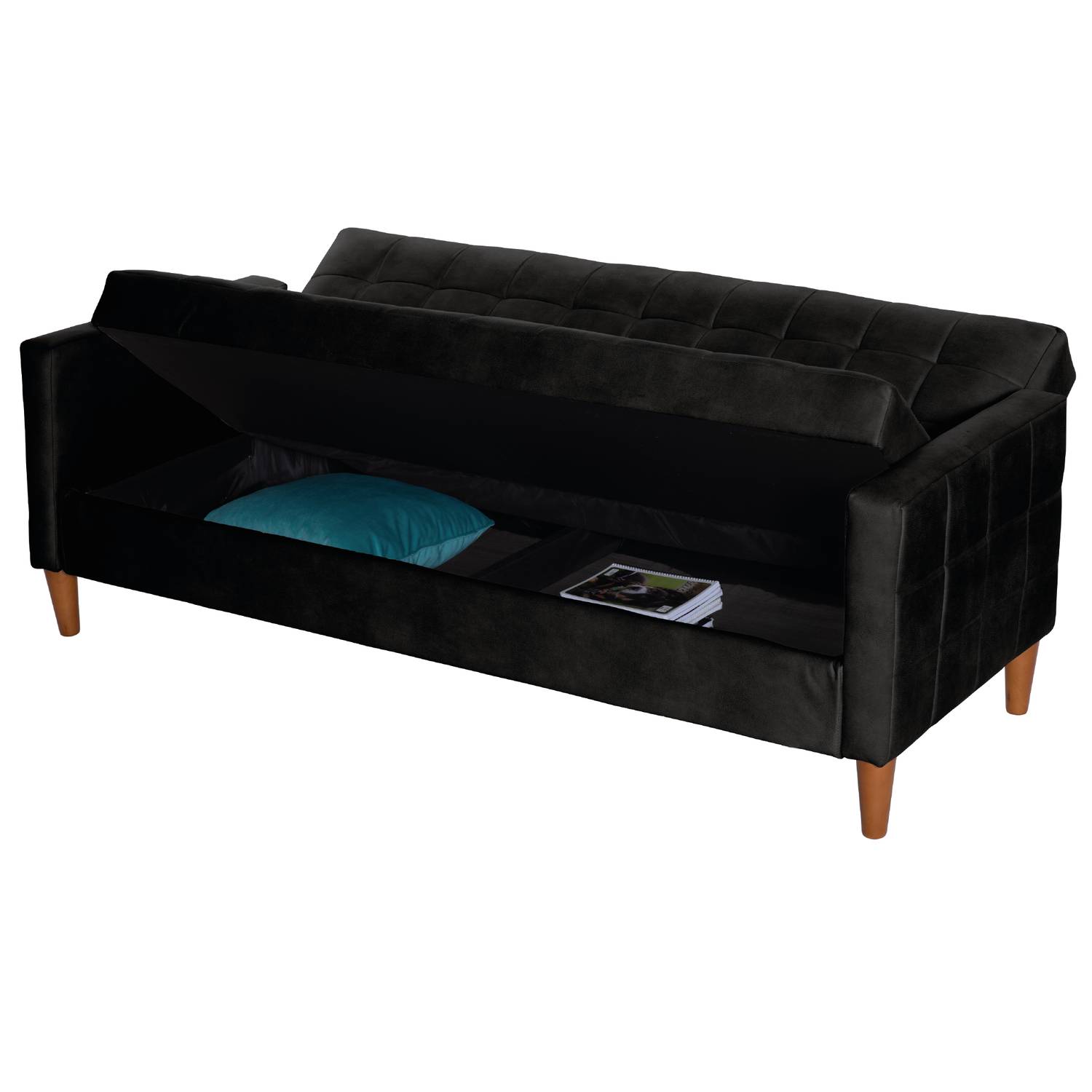 FUTON LATAM HOME GENOVA 3 CUERPOS CUERO KENTUCKY NEGRO - 5
