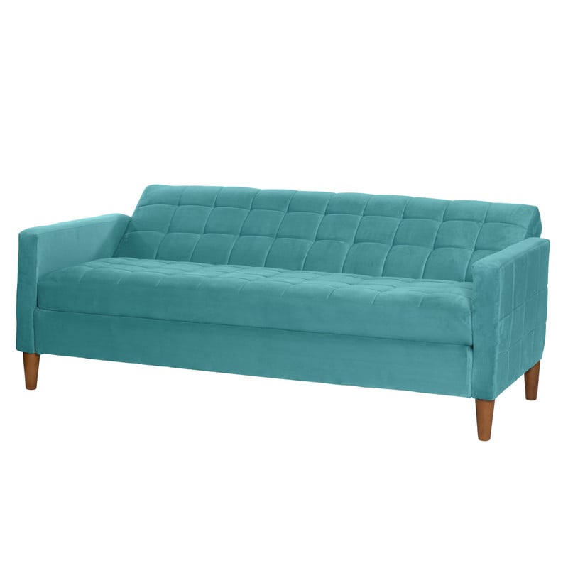 FUTON LATAM HOME GENOVA 3 CUERPOS TURQUESA TELA VELVET - 4