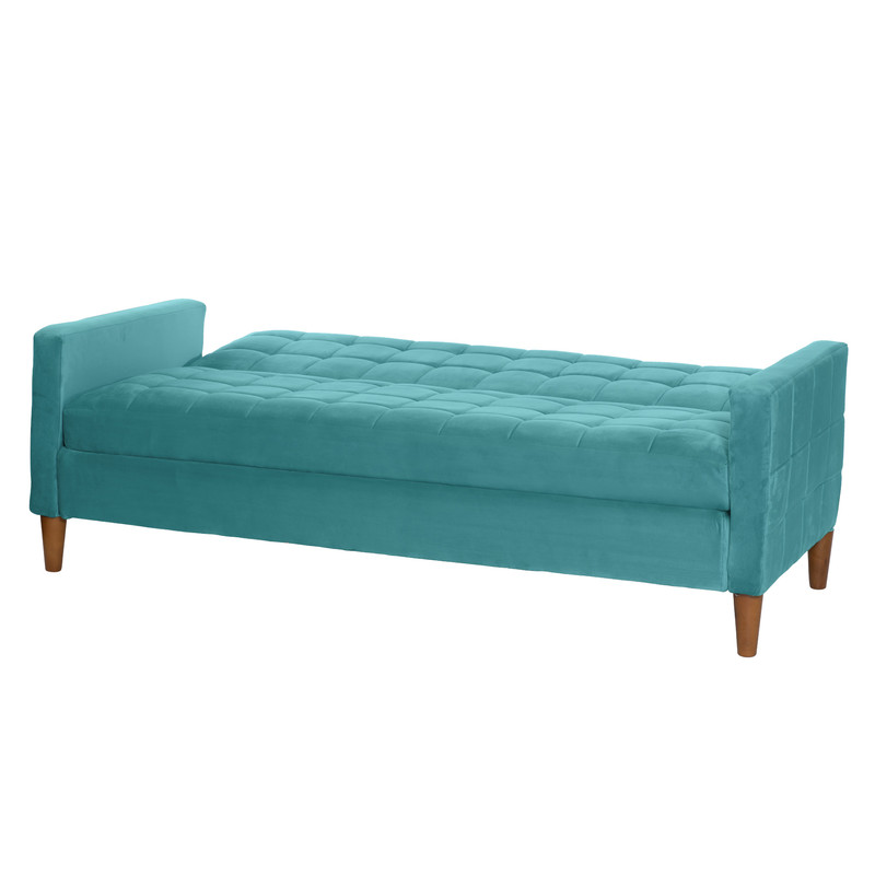 FUTON LATAM HOME GENOVA 3 CUERPOS TURQUESA TELA VELVET - 6