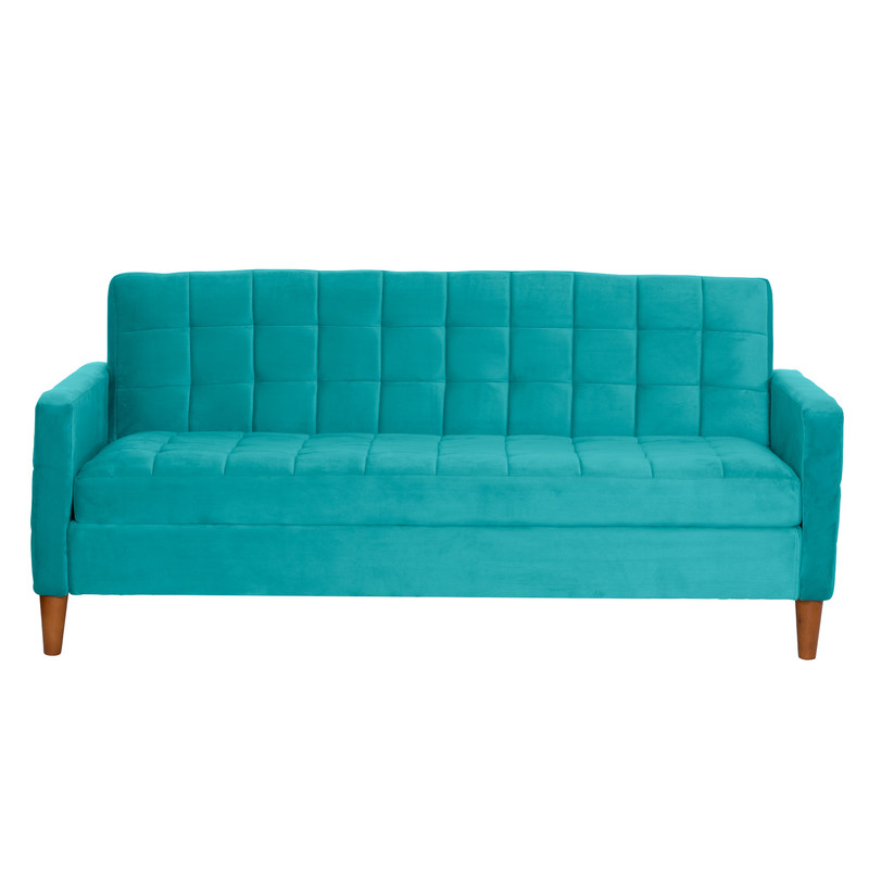 FUTON LATAM HOME GENOVA 3 CUERPOS TURQUESA TELA VELVET - 7