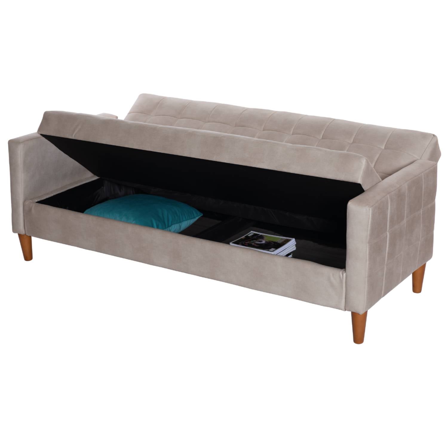 FUTON LATAM HOME GENOVA 3 CUERPOS CUERO KENTUCKY BEIGE - 5
