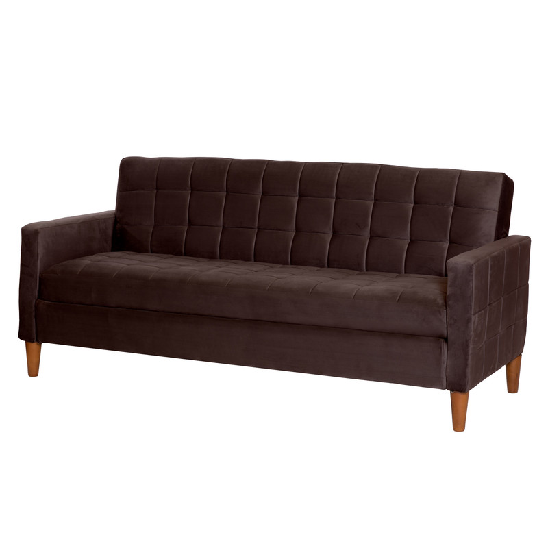 FUTON LATAM HOME GENOVA 3 CUERPOS CHOCOLATE TELA VELVET - 3