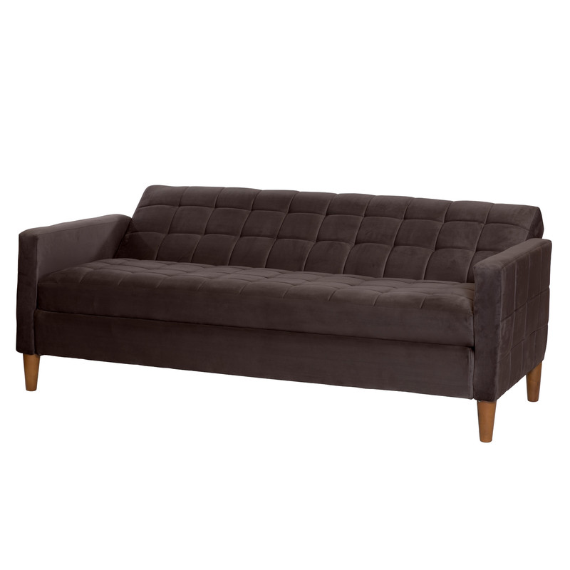 FUTON LATAM HOME GENOVA 3 CUERPOS CHOCOLATE TELA VELVET - 4