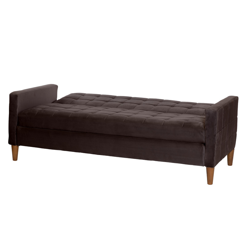 FUTON LATAM HOME GENOVA 3 CUERPOS CHOCOLATE TELA VELVET - 6