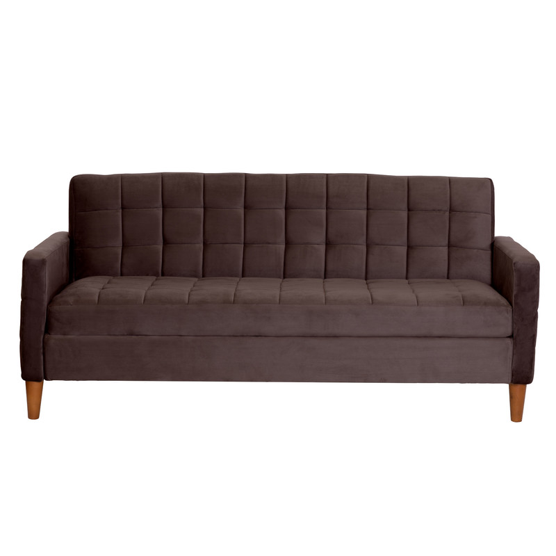 FUTON LATAM HOME GENOVA 3 CUERPOS CHOCOLATE TELA VELVET - 7