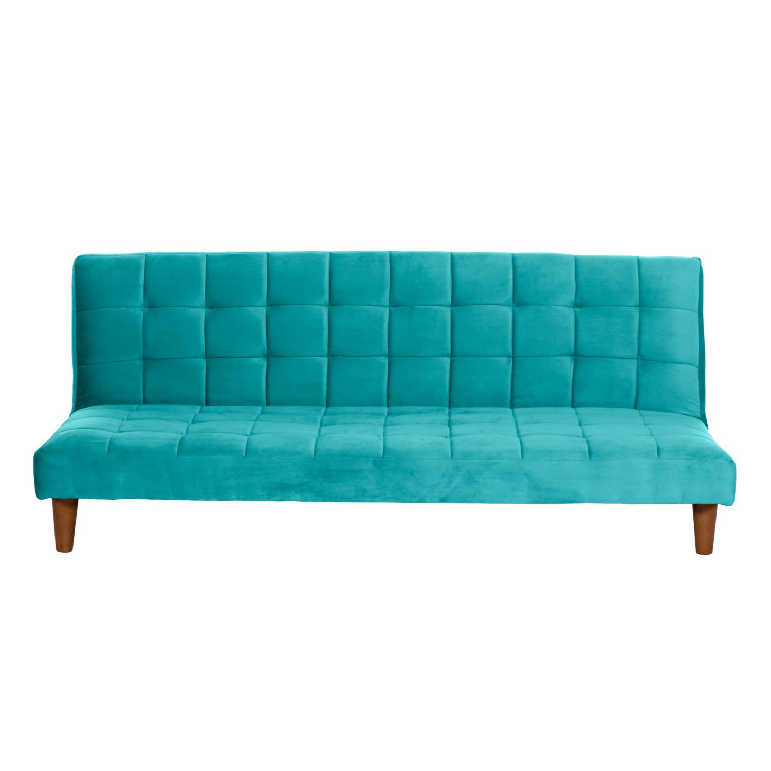 FUTON LATAM HOME TURIN 3 CUERPOS TURQUESA TELA VELVET - 1