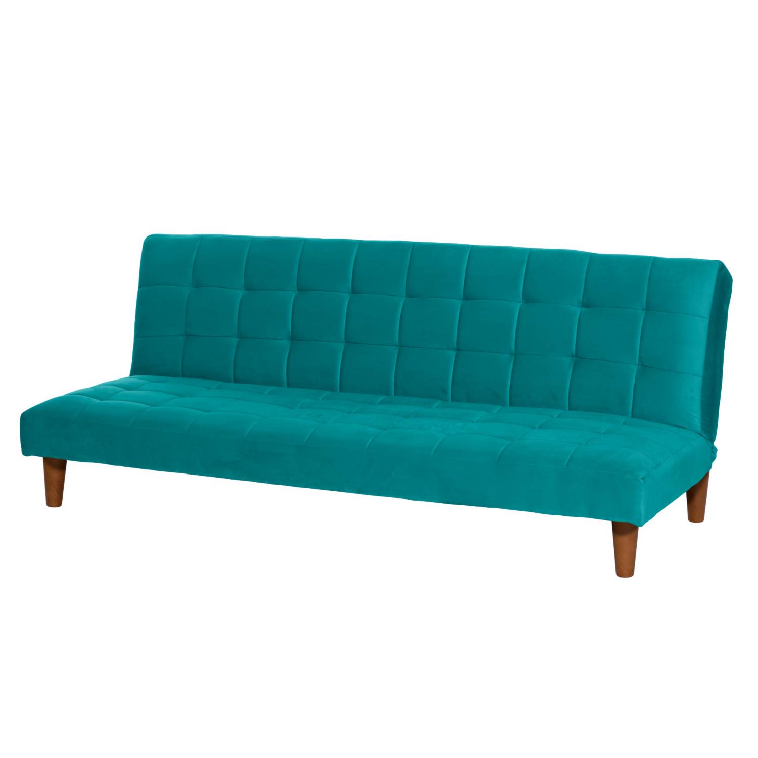 FUTON LATAM HOME TURIN 3 CUERPOS TURQUESA TELA VELVET - 2
