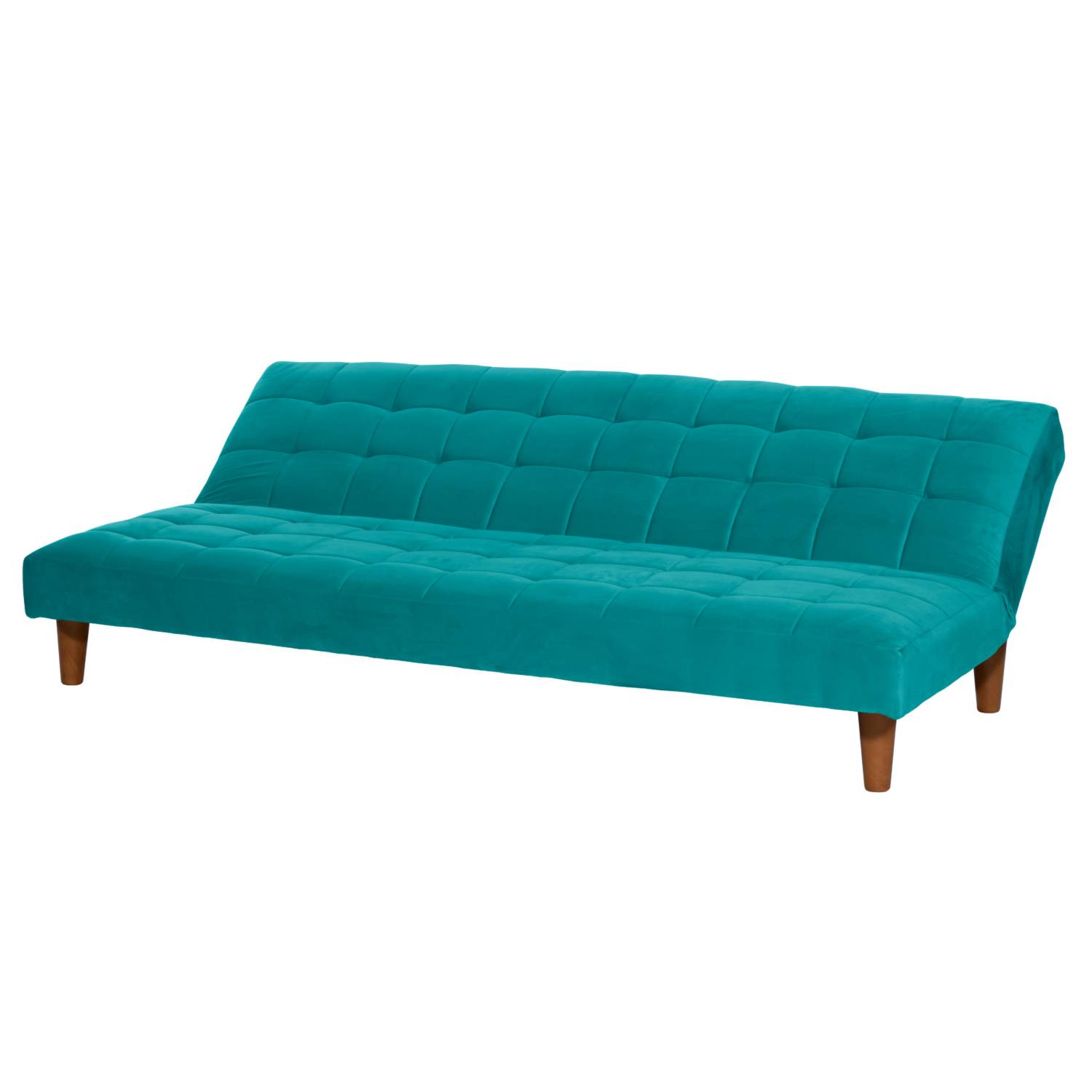 FUTON LATAM HOME TURIN 3 CUERPOS TURQUESA TELA VELVET - 3