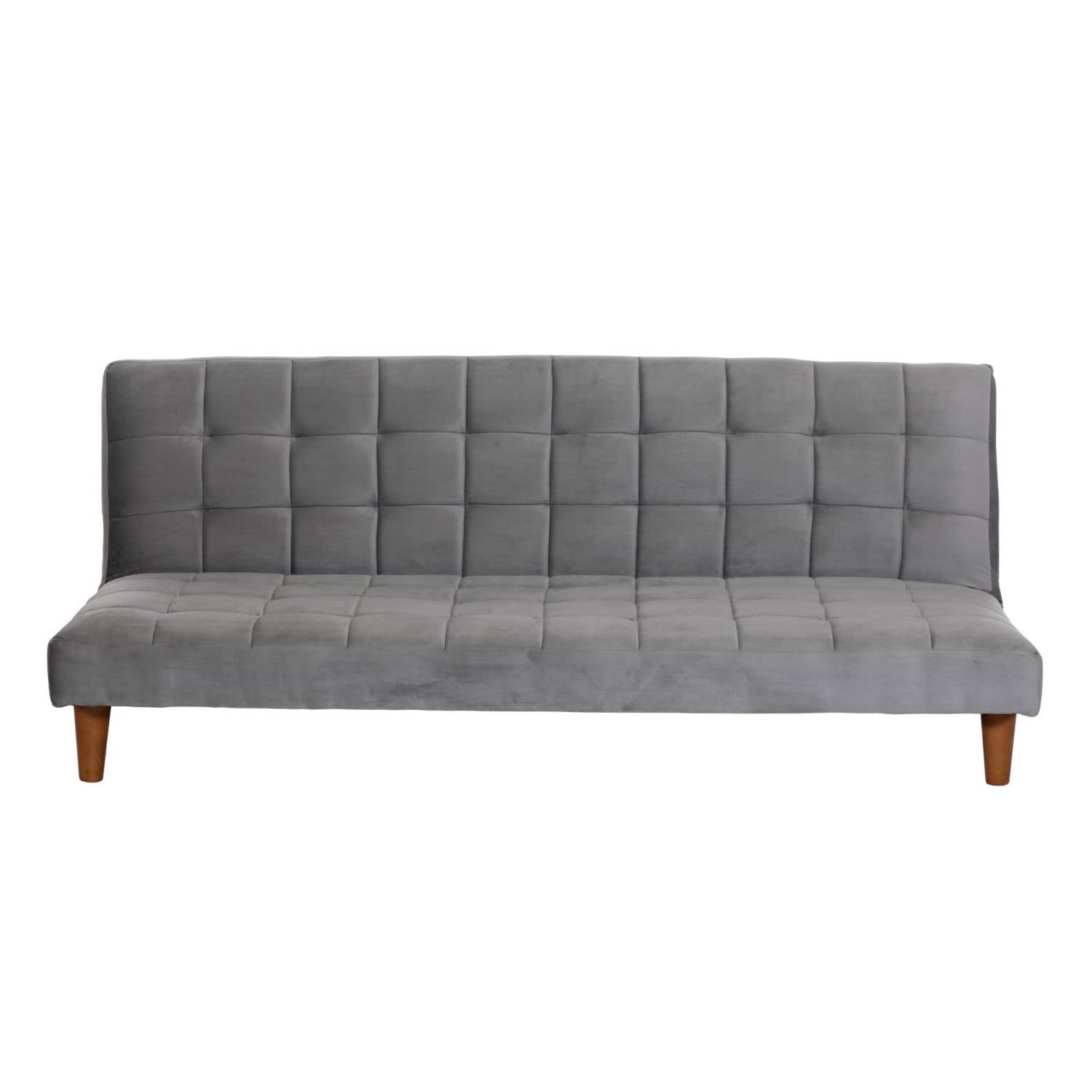 FUTON LATAM HOME TURIN 3 CUERPOS GRIS TELA VELVET - 1