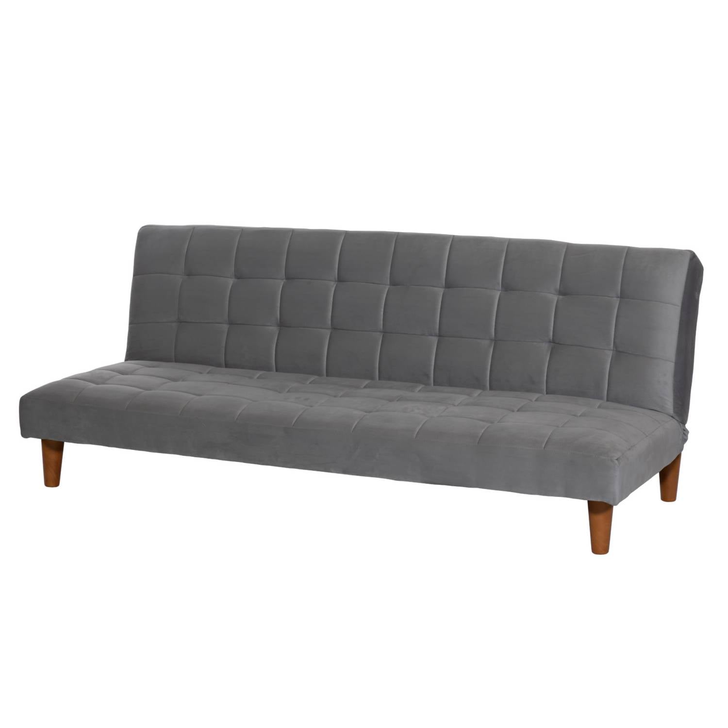 FUTON LATAM HOME TURIN 3 CUERPOS GRIS TELA VELVET - 2