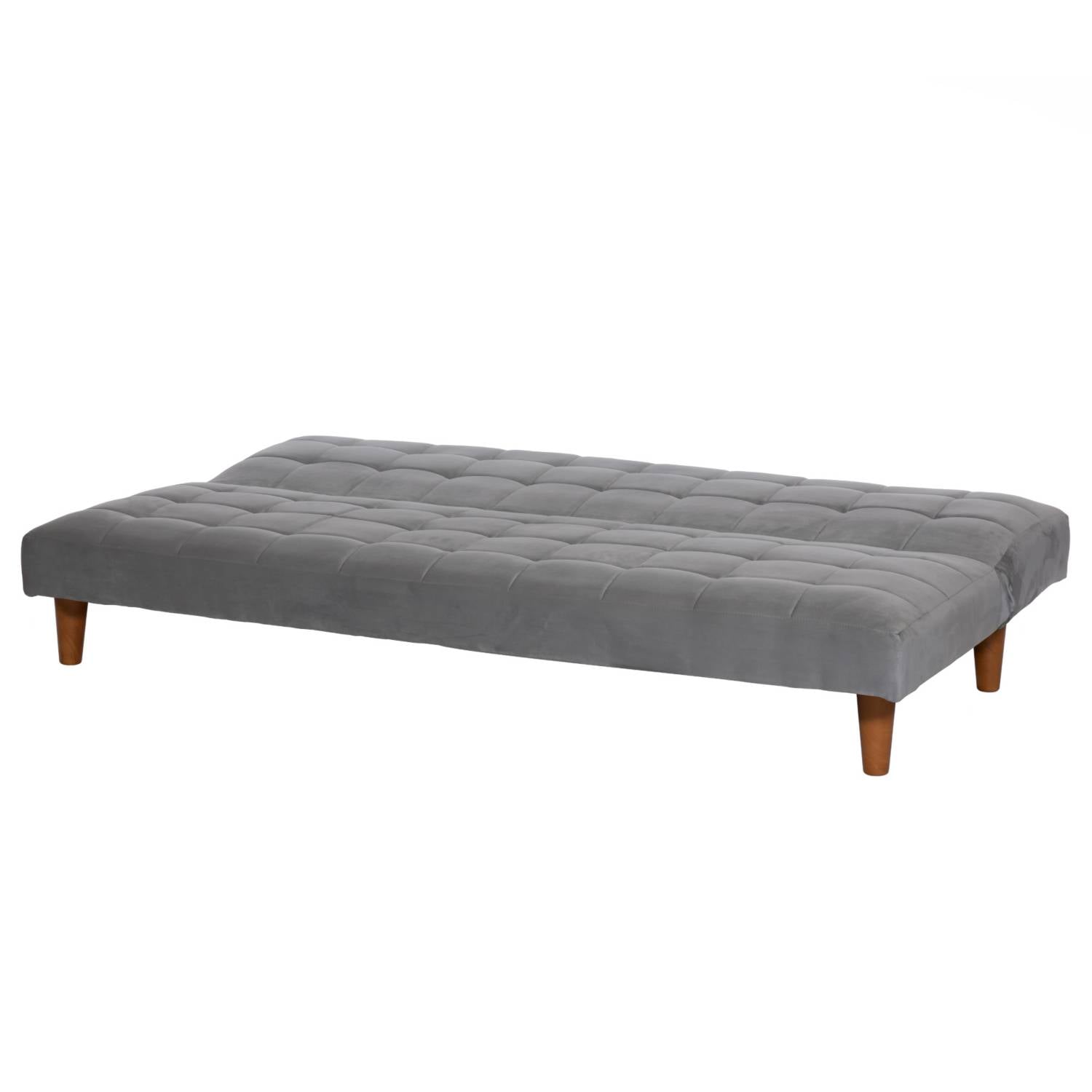 FUTON LATAM HOME TURIN 3 CUERPOS GRIS TELA VELVET - 4