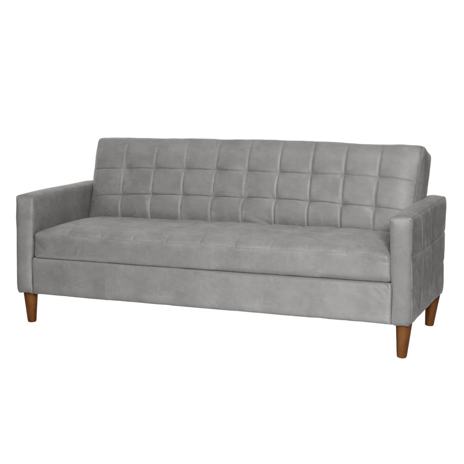 FUTON LATAM HOME GENOVA 3 CUERPOS CUERO KENTUCKY GRIS - 2