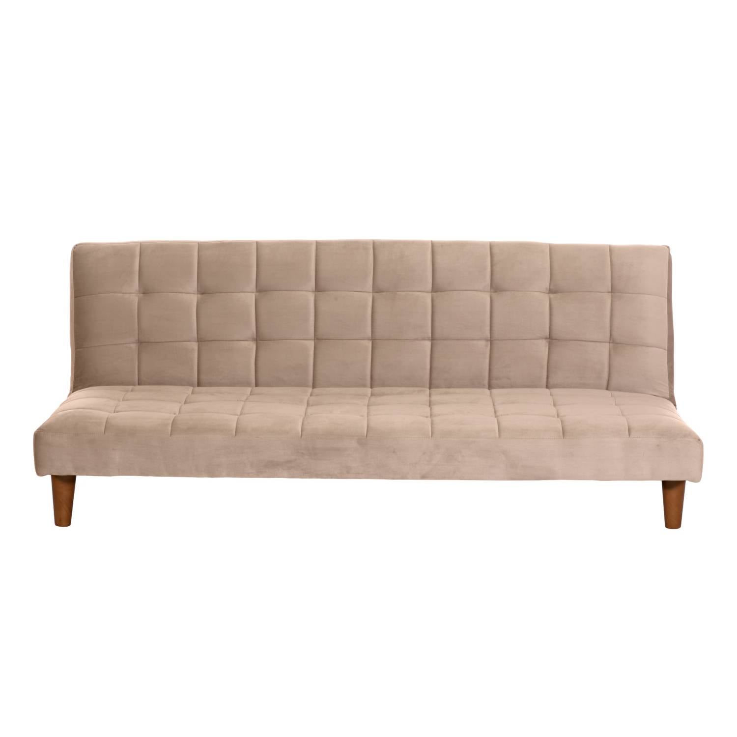 FUTON LATAM HOME TURIN 3 CUERPOS BEIGE TELA VELVET - 1