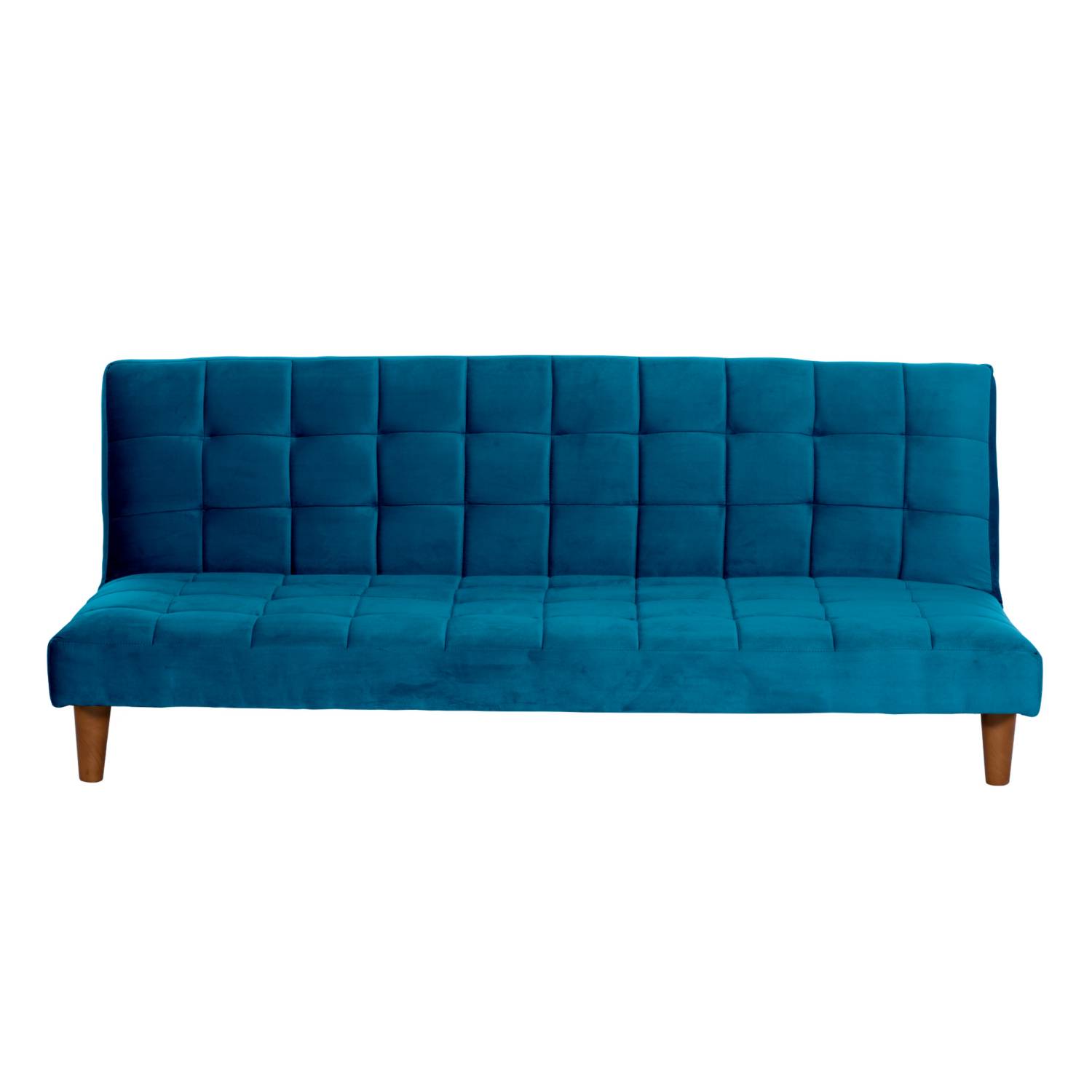 FUTON LATAM HOME TURIN 3 CUERPOS AZUL PETROLEO TELA VELVET - 1