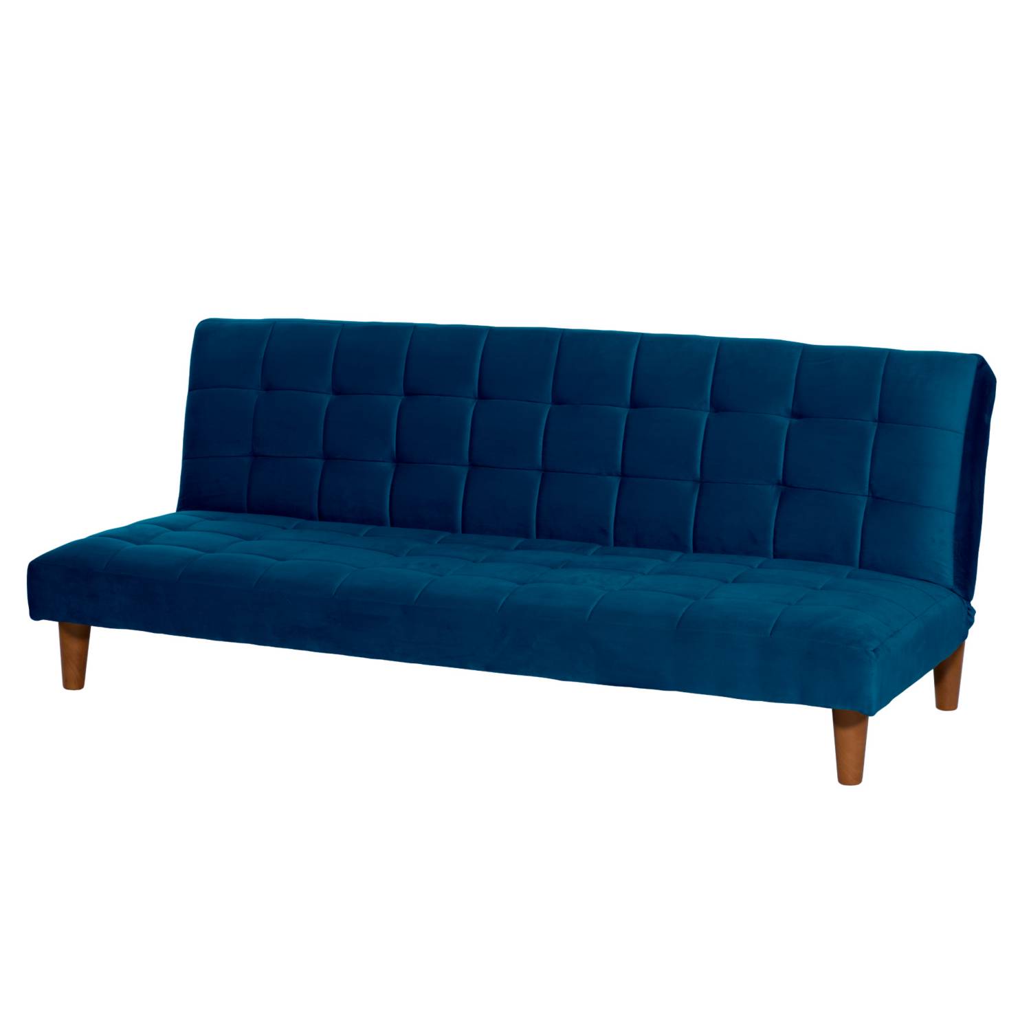 FUTON LATAM HOME TURIN 3 CUERPOS AZUL PETROLEO TELA VELVET - 2