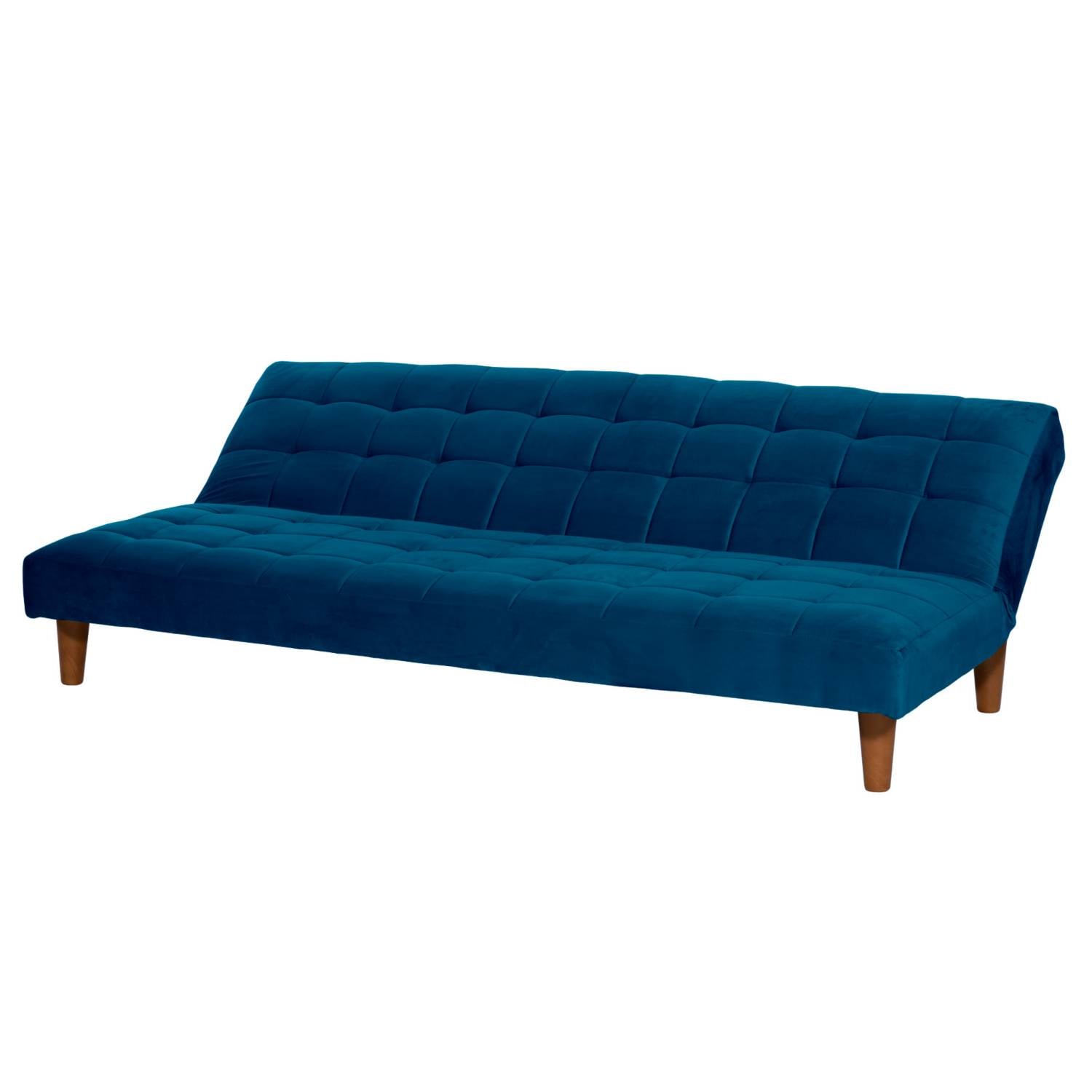 FUTON LATAM HOME TURIN 3 CUERPOS AZUL PETROLEO TELA VELVET - 3