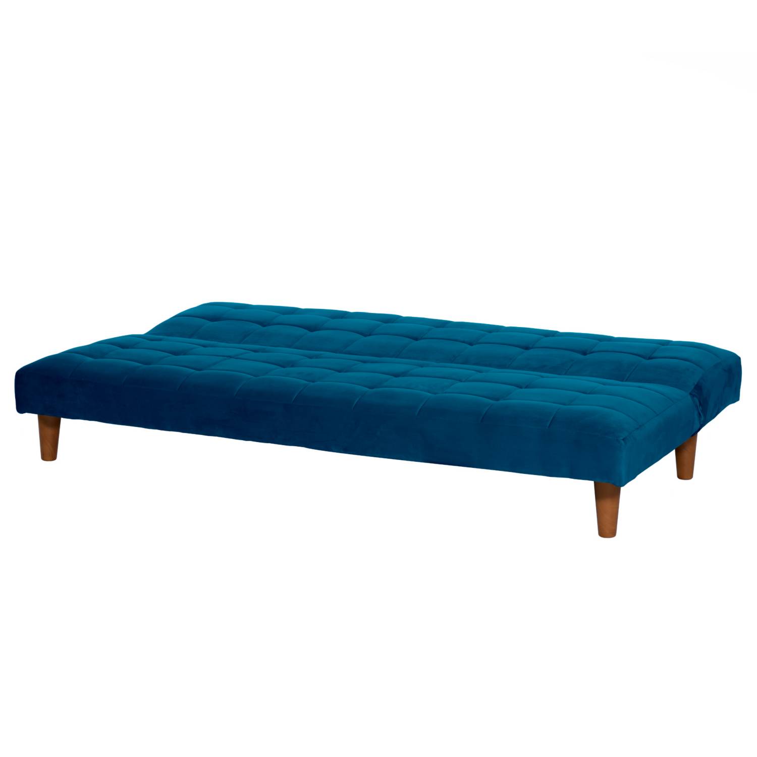FUTON LATAM HOME TURIN 3 CUERPOS AZUL PETROLEO TELA VELVET - 4