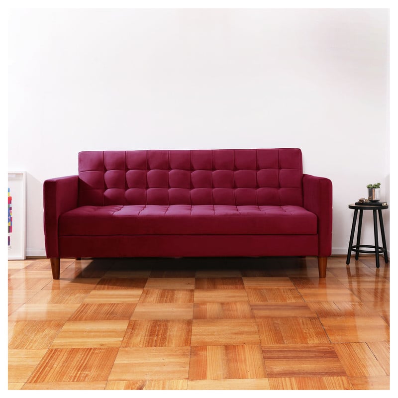FUTON LATAM HOME GENOVA 3 CUERPOS BURDEO TELA VELVET - 1