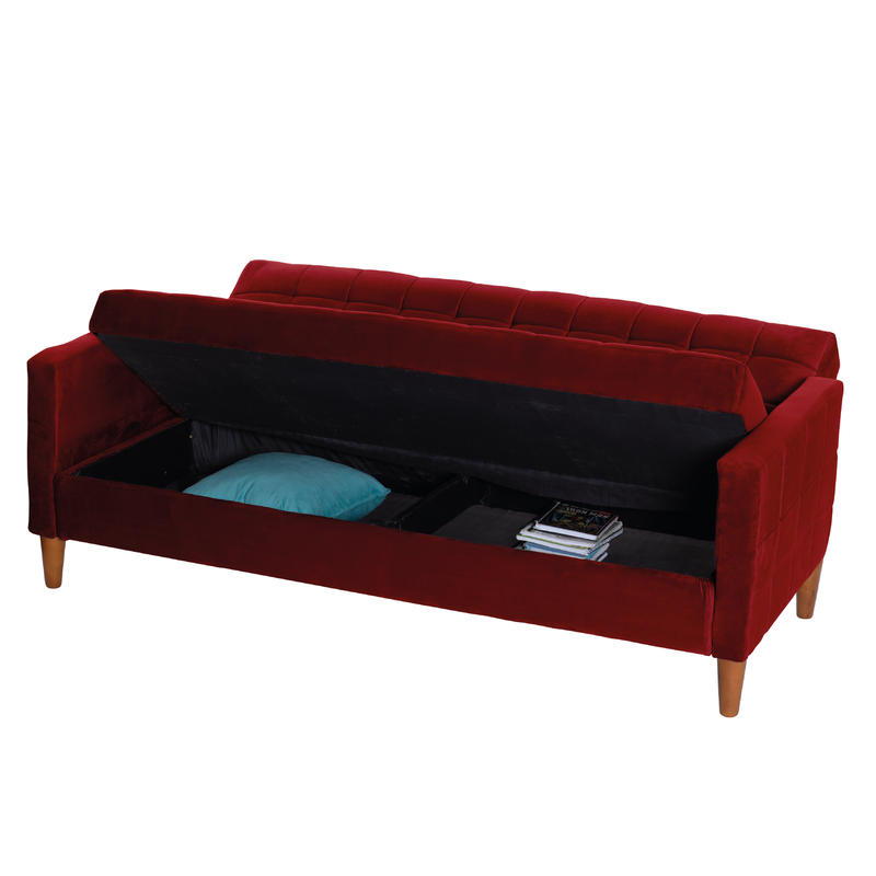 FUTON LATAM HOME GENOVA 3 CUERPOS BURDEO TELA VELVET - 2